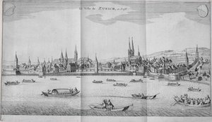 The Town of Zurich, Switzerland, from Volume II of Itinera Alpina by German School