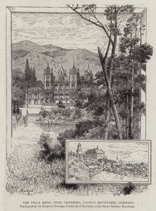 The Villa Reiss, Near Cronberg, Taunus Mountains, Germany (engraving) by German School