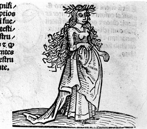 The Virgin - in Treatise by Johannes Angeli De Magnisconnectionibue annorum revolutionibus ac eorum pefectionibus. Augsburg, Erhard Ratdolt