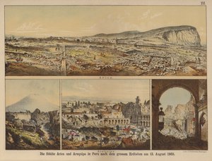The cities of Arica and Arequipa in Peru after the great earthquake of 13 August 1868