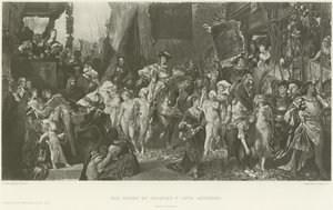 The entry of Charles V into Antwerp (engraving) by German School