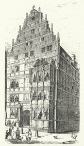 The home of German polymath Gottfried Wilhelm Leibniz in Hanover (engraving) by German School