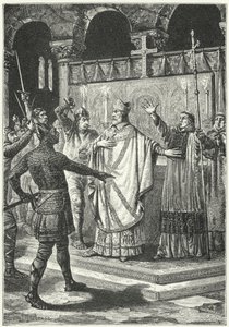 The murder of Thomas a Becket in Canterbury Cathedral by German School