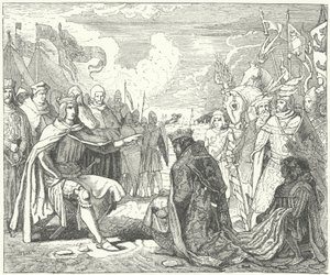 The restoration of Ottokar II as King of Bohemia by Rudolf of Habsburg by German School