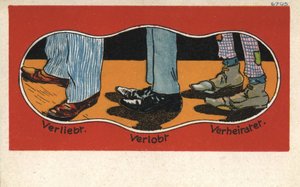 The stages of love in shoes by German School