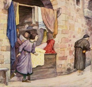 The Young St Francis and the Beggar by German School