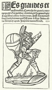 Title page from the best known edition of Gargantua, a novel by Francois Rabelais