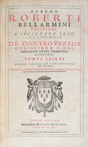 Title Page of De Controversiis by Robert Bellarmine, Edition Published in Cologne in 1620