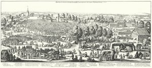 Travellers Visiting the Healing Springs in the Village of Hornhausen, 1646 by German School