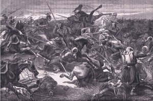 Uhlan attack, Cassells History of the War between France and Germany published by Cassell and Company Limited, c.1890 by German School