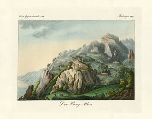 View of Mount Athos by German School