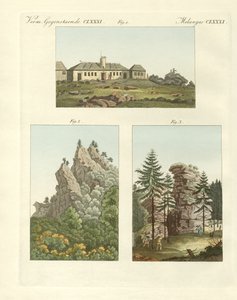 Views of Harz (coloured engraving)