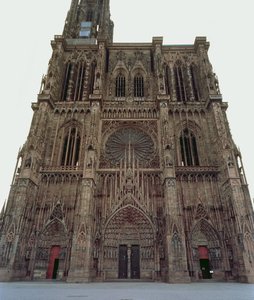 West facade of Strasbourg Cathedral, begun 1277 by German School