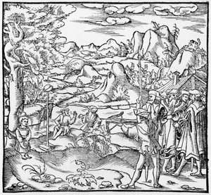 William Tell (illustration from Cosmographie Universelle by Sebastien Munster, published 1559)