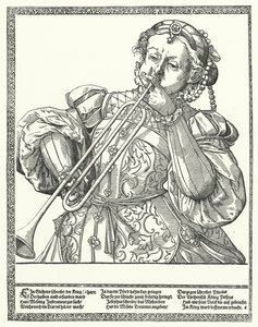 Woman Playing a Trombone or Sackbut by German School