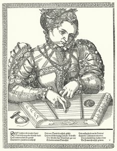 Woman Playing a Zither by German School