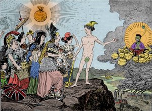 Yellow peril: the enemy from the East is getting closer - Prepare for liquidation - Peoples of Europe sell your most expensive goods! Plate from Kladderadatsch, Berlin 1895 by German School