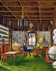 The Library in Villa Lazarovich, Trieste Residence of Maximilian of Habsburg by Germano Prosdocimi