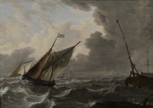 Sailing Ships in a Rough Sea