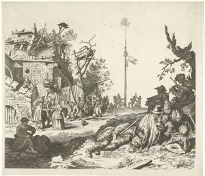 Resting Roma Family in Front of a Dilapidated Inn