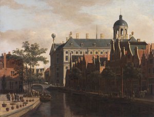 The Nieuwezijds Voorburgwal with the Flower and Tree Market in Amsterdam