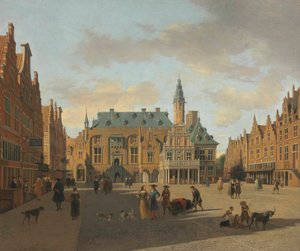The Grote Markt and Town Hall, Haarlem, Seen from the East