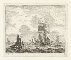 Sailing Ships on Rough Water