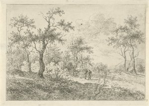 Wooded Landscape with a Woman and a Boy by Gerrit Jan Michaëlis