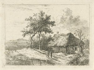 Three Figures by a Farm