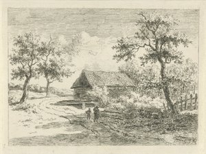Landscape with Two Figures on the Road by Gerrit Jan Michaëlis