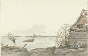 View of the Flooded Ransdorp, February 1825 by Gerrit Lamberts