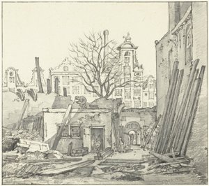 The Demolition of the West India House in Amsterdam by Gerrit Lamberts
