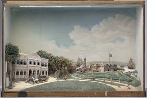 Diorama of Government Square in Paramaribo by Gerrit Schouten