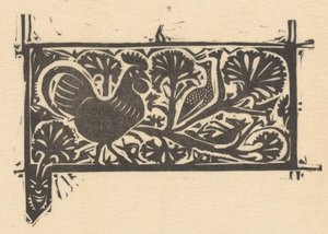 Title Head with a Rooster and Animals Hidden in Bushes by Gerrit Willem Dijsselhof