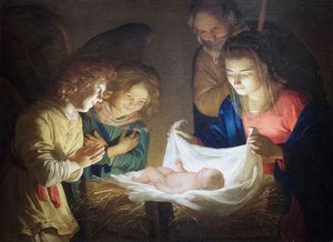 Adoration of the Child by Gerrit van Honthorst