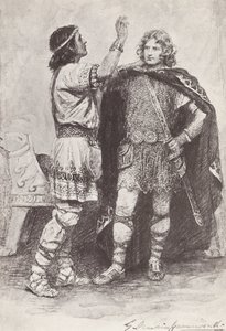 Illustration for The Story of Hereward, The Champion of England by Gertrude E. Demain (after) Hammond