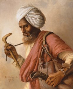Hasan, water carrier to the artist and her husband at Simla in 1908 by Gertrude Ellen Burrard