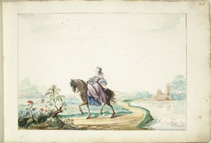 Woman on Horseback in a Landscape