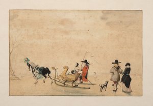 Dragon-shaped Sleigh on Ice by Gesina ter Borch