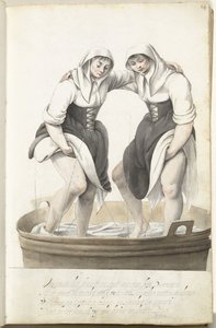 Two Women Pounding Laundry