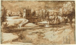 View near Rosora di Serra San Quirico by Gherardo Cibo