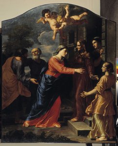 The Visitation. The Virgin Mary visits Elisabeth by Giacinto Gimignani or Gemignano