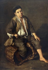 Errand Boy Seated on a Basket by Giacomo Ceruti