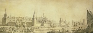 Panoramic view of Moscow Kremlin by the End of the 18th century, End 1790s by Giacomo Antonio Domenico Quarenghi