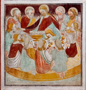 The Last Supper (detail) by Giacomo Borlone de Buschis
