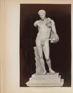 Sculpture of Hermes of Belvedere in the Vatican Museums in Rome, Italy by Giacomo Brogi (attributed to)