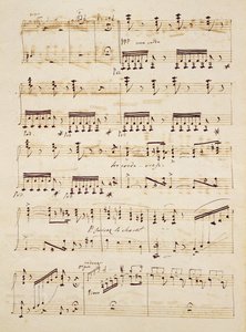 Manuscript page from the score of 