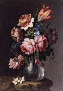 Roses, Tulips and Peonies by Giacomo Nani