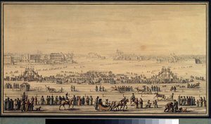Shakes Escapes Sliding on the Neva in Saint Petersburg, c.1800 by Giacomo Quarenghi