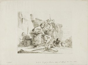 Seated Youth Leaning Against an Urn, from Capricci